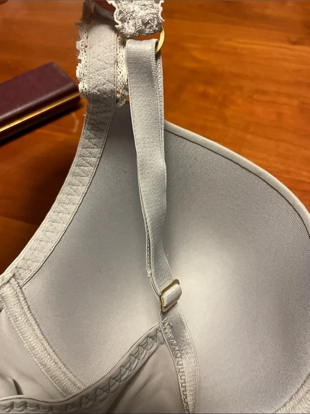Natori Light Gray Lace-Accent T-Shirt Bra